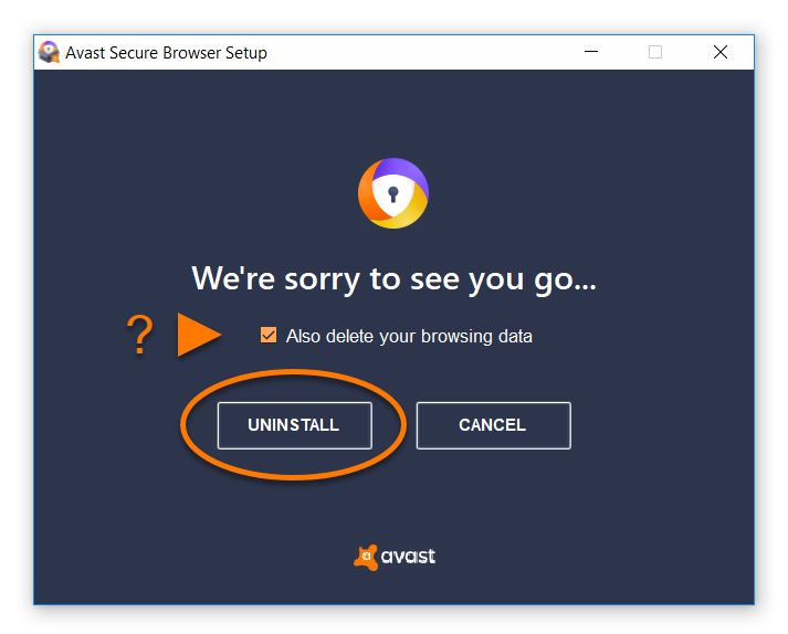 how to remove avast from windows 10